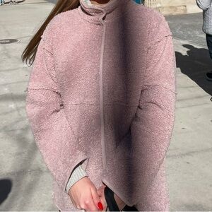 Luxe Sherpa Reversible Jacket in Pink